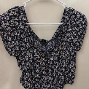 Floral Print Off the Shoulder Crop